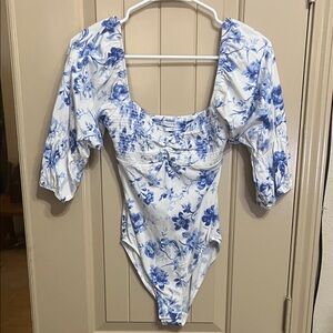 Floral Puff Sleeve Small Bodysuit